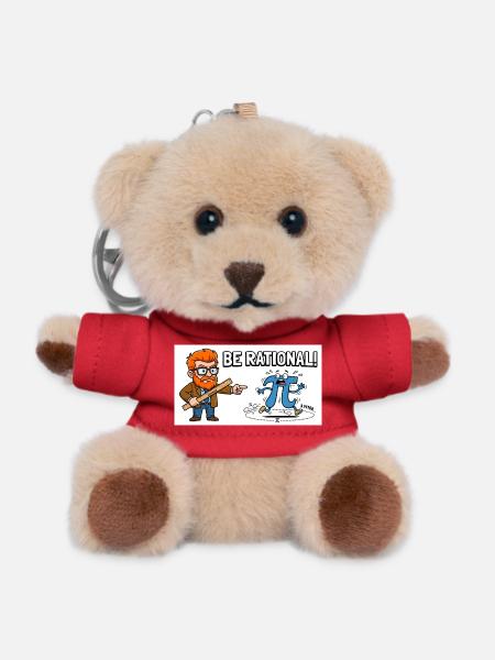 Be Rational Math Cartoon - Teddy Keyring - red