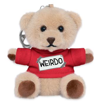 Weirdo Komischer Verrückter Lustiger Spruch Logo - Teddy Schlüsselanhänger - Rot - Vorne