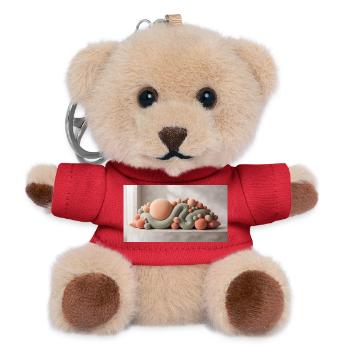 Abstract sculptural composition with soft velvet - Teddy Schlüsselanhänger - Rot - Vorne