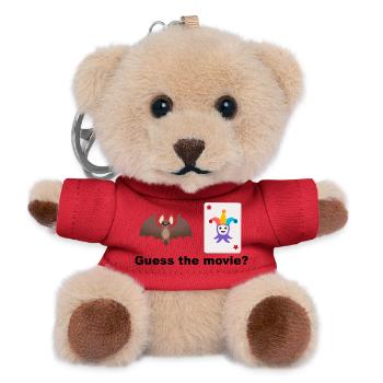 Fledermaus- und Joker-Themenkartendesign - Teddy Schlüsselanhänger - Rot - Vorne