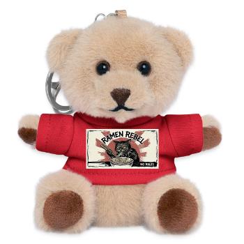 Ramen-Rebellenkatze - Teddy Schlüsselanhänger - Rot - Vorne