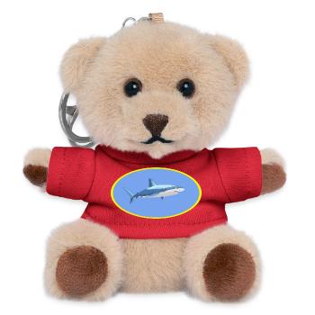 Hai im Gelb-Ring Cartoon - Teddy Schlüsselanhänger - Rot - Vorne