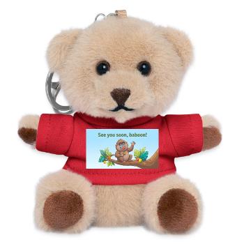 BIS BALD, PAVIAN. - Teddy Schlüsselanhänger - Rot - Vorne