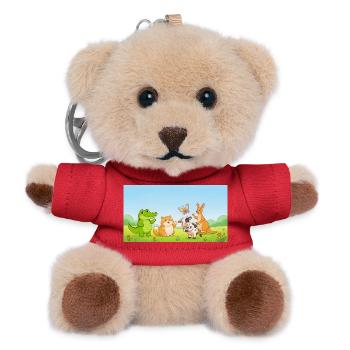 Bis später, Alligator, lustige Tiere, die sich verabschieden - Teddy Schlüsselanhänger - Rot - Vorne