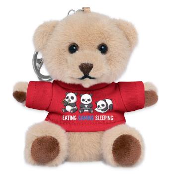 Eating Gaming Sleeping Panda Zocker Gamer - Teddy Schlüsselanhänger - Rot - Vorne