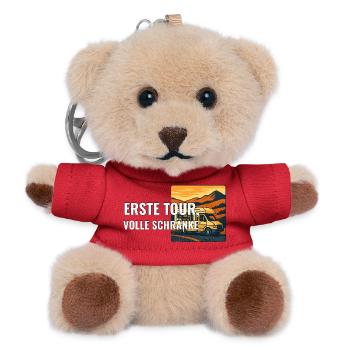 Erste Wohnmobilreise Geschenk für Anfänger - Teddy Schlüsselanhänger - Rot - Vorne
