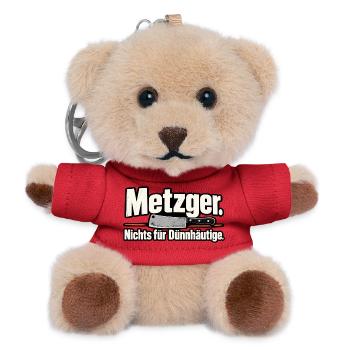 Metzger. Nichts für Dünnhäutige. – Lustiger Metzge - Teddy Schlüsselanhänger - Rot - Vorne