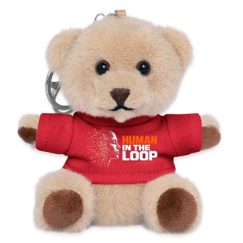 Mensch in der Schleife - Teddy Schlüsselanhänger - Rot - Vorne