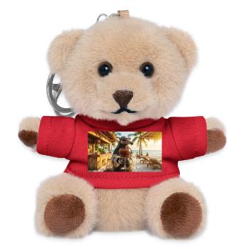 Ameisenbär mixt sein Lieblingsfeiertagsgetränk - Teddy Schlüsselanhänger - Rot - Vorne