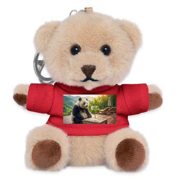 Panda findet sein perfektes Weihnachtsgetränk - Teddy Schlüsselanhänger - Rot - Vorne