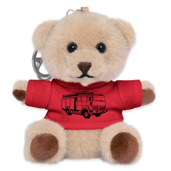 Freiwillige Feuerwehr , Feuerwehrauto , TLF(25) - Teddy Schlüsselanhänger - Rot - Vorne