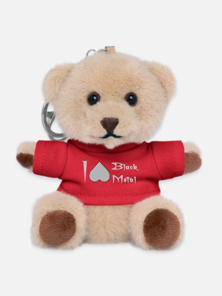 I love Black Metal - Teddy Keyring - red