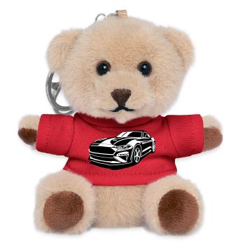 Sportwagen Silhouettenkunst - Teddy Schlüsselanhänger - Rot - Vorne