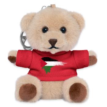 Flag Brush: Palestinian Flag Art - Teddy Keyring - red - Front