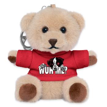 Wuh me? Puppy asking after eating furnitures - Teddy Keyring - red - Front