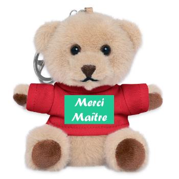 MAÎTRE. MERCI. MERCI MAÎTRE. CADEAU MAÎTRE - Porte-clés ourson - rouge - Devant