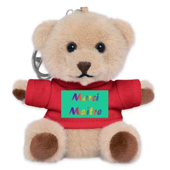 MAÎTRE. MERCI. MERCI MAÎTRE. CADEAU MAÎTRE - Porte-clés ourson - rouge - Devant