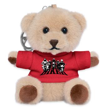 Biker Gruppe Schwarz/Weiss - Teddy Schlüsselanhänger - Rot - Vorne