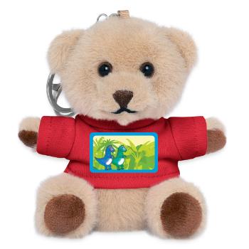 Baby Dinos T- Rex | personalisierbar  - Teddy Schlüsselanhänger - Rot - Vorne