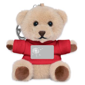 Dandelion grey | customizable - Teddy Keyring - red - Front