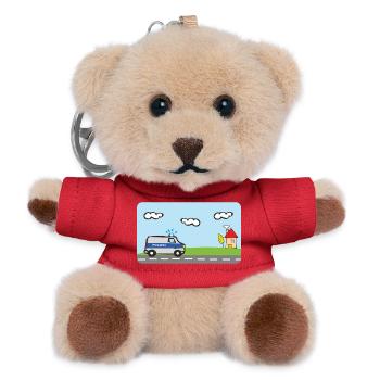 Polizei - Polizeiauto - Einsatzfahrzeuge  - Teddy Schlüsselanhänger - Rot - Vorne