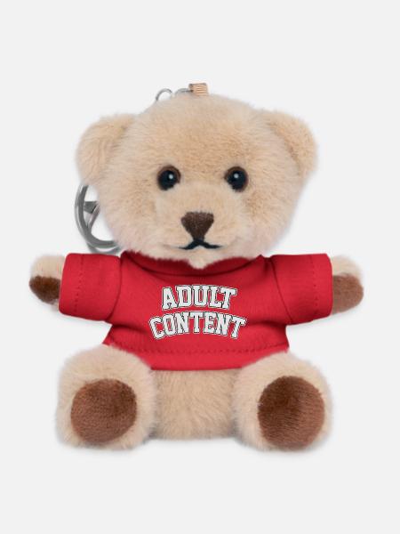 Adult Content - Humor Text - Teddy Keyring - red
