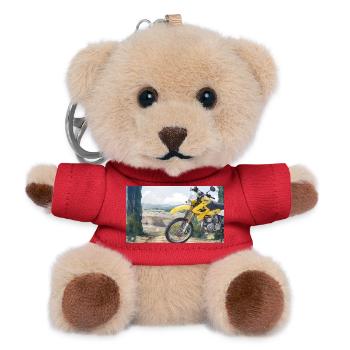 Motorcycle in Mountain Landscape - Teddy Keyring - red - Front