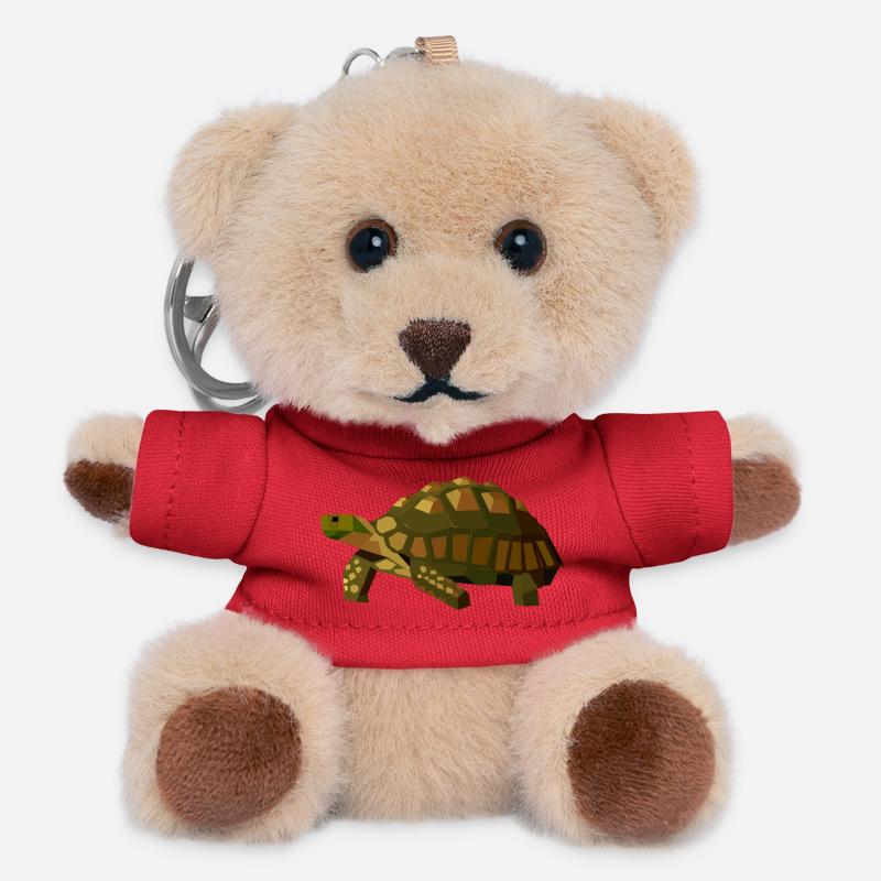 Geometric Turtle - Animal Low Poly - Teddy Keyring - red