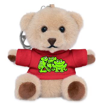 3 Frösche Team Kröte Freunde Cool Crew Lustig süß - Teddy Schlüsselanhänger - Rot - Vorne