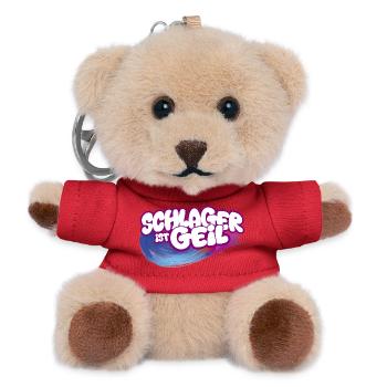 Schlager ist geil Neon Pinsel Pink Schlagermusik - Teddy Keyring - red - Front