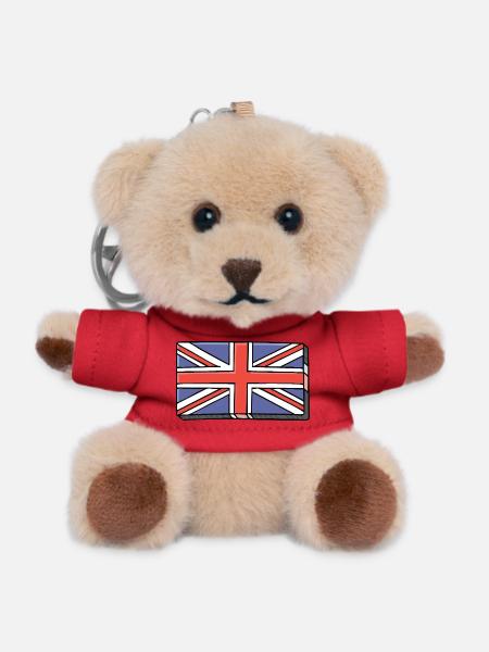 Brique Union Jack - Porte-clés ourson - rouge
