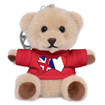 British Heritage French Flag British Flag - Teddy Keyring - red - Front