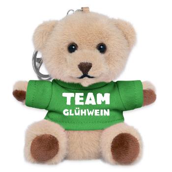 Team Glühwein – Christkindlmarkt Punsch Advent - Teddy Schlüsselanhänger - Grün - Vorne