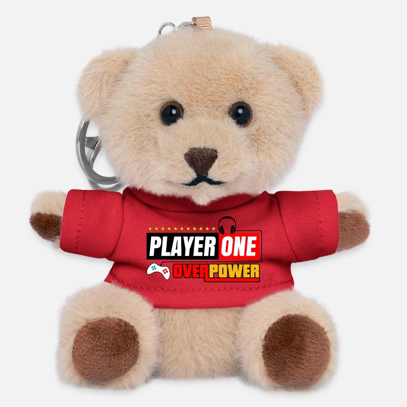Player One Overpower | Gamers and Streamers Style - Teddy Keyring - red