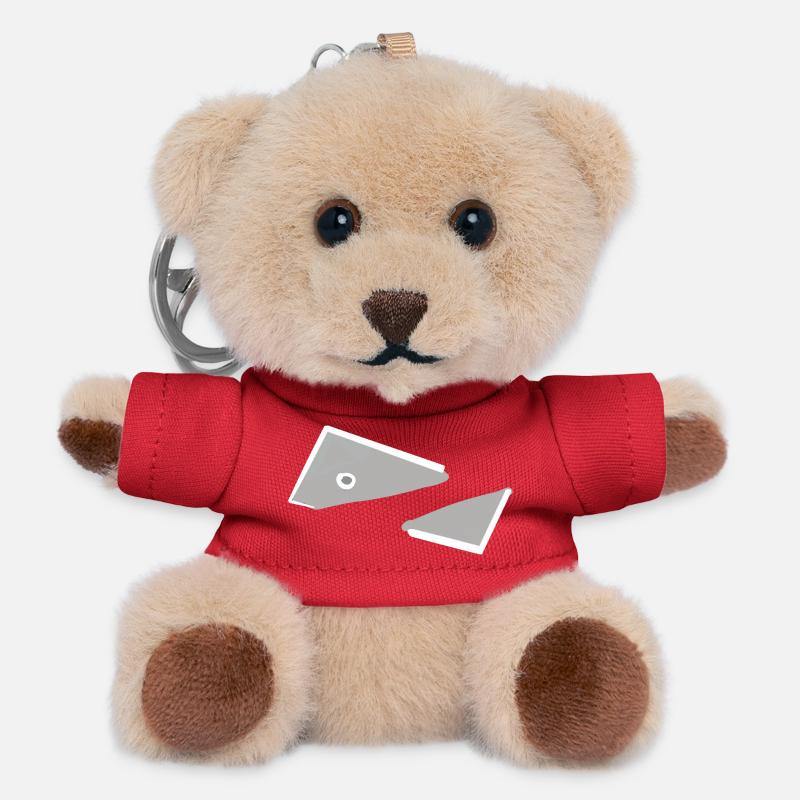 Abstract Fish Monochrome Triangles  - Teddy Keyring - red