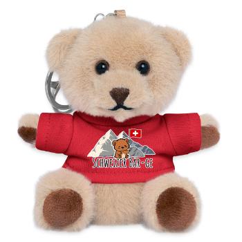 Niedlicher Schweizer Bär mit Schweizer Flagge süß! - Teddy Schlüsselanhänger - Rot - Vorne