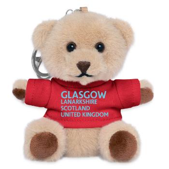 Glasgow – Scotland Textdesign - Teddy Keyring - red - Front