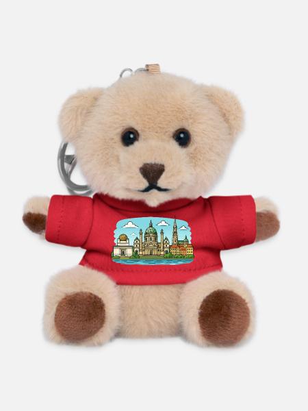 Wien Skyline - Teddy Schlüsselanhänger - Rot