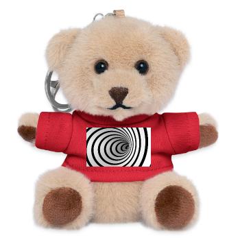 Schwarz-Weiß-Spiralwirbel - Teddy Schlüsselanhänger - Rot - Vorne