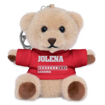 Gift for Jolena - Teddy Keyring - red - Front