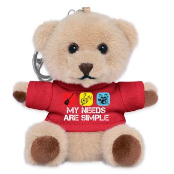 My Needs Are Simple – Music Motifs - Teddy Keyring - red - Front