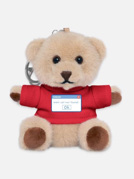 funny E-mail design, meme, idiot, computer humor - Teddy Keyring - red