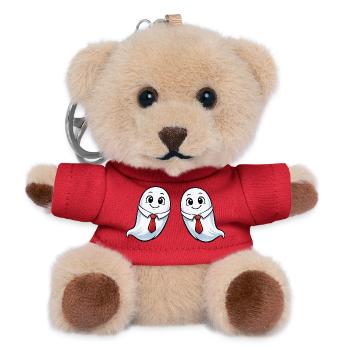 Geister im Anzug - Teddy Schlüsselanhänger - Rot - Vorne