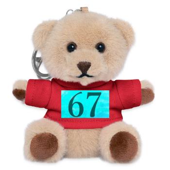 67_Blue - Teddy Keyring - red - Front