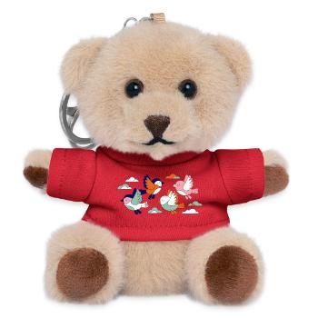 Vivid Flock Flying Birds - Teddy Keyring - red - Front