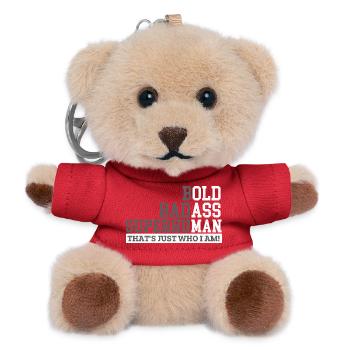 Kühner, knallharter Supermensch-Vater-Opa-Humor - Teddy Schlüsselanhänger - Rot - Vorne
