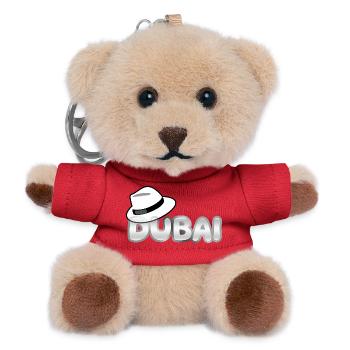 Dubai Style with Fedora - Teddy Keyring - red - Front