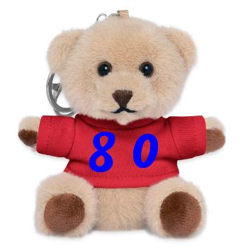 80. 80 JAHRE. 80. JUBILÄUM. 80-JAHRES-JUBILÄUM. - Teddy Schlüsselanhänger - Rot - Vorne