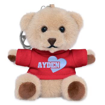 Avec amour Ayden - Porte-clés ourson - rouge - Devant