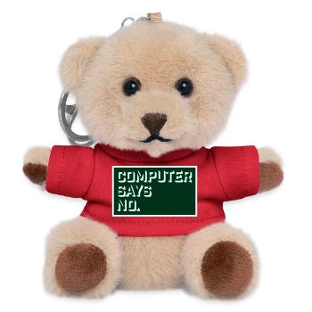 Computer Says No Funny Programmer Nerd Technique - Teddy Keyring - red - Front